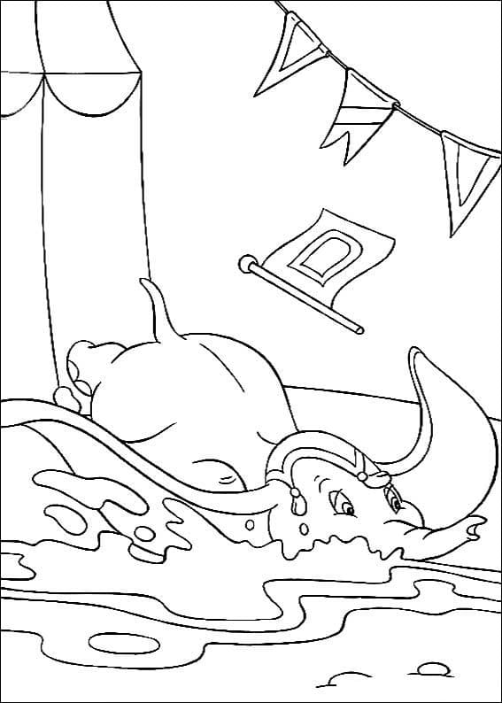 Coloriage Dumbo Drôle