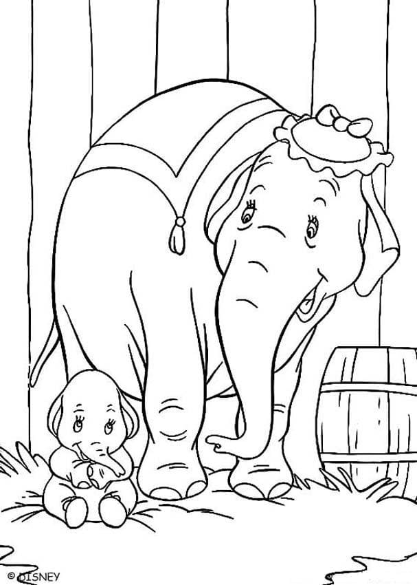 Coloriage Dumbo et Madame Jumbo