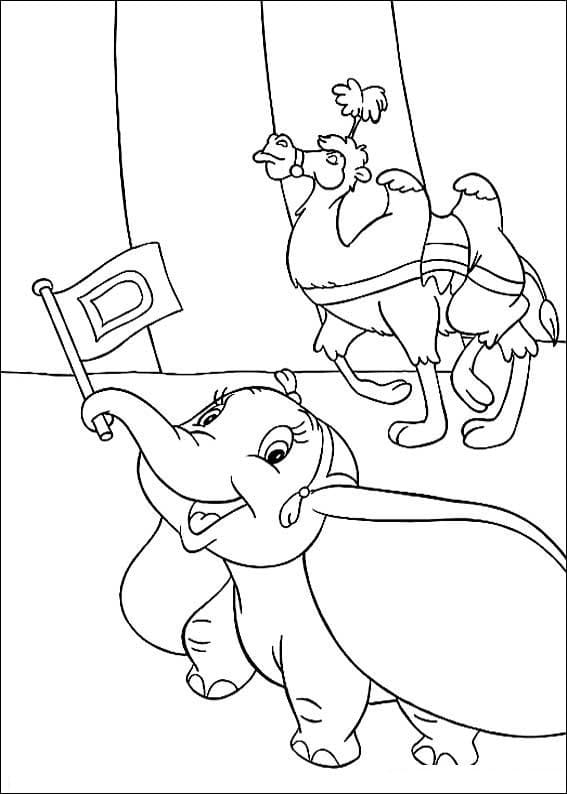 Coloriage Dumbo et un Chameau