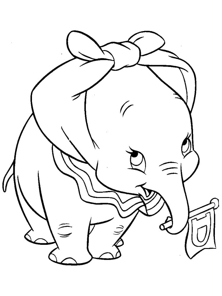 Coloriage Dumbo Très Mignon
