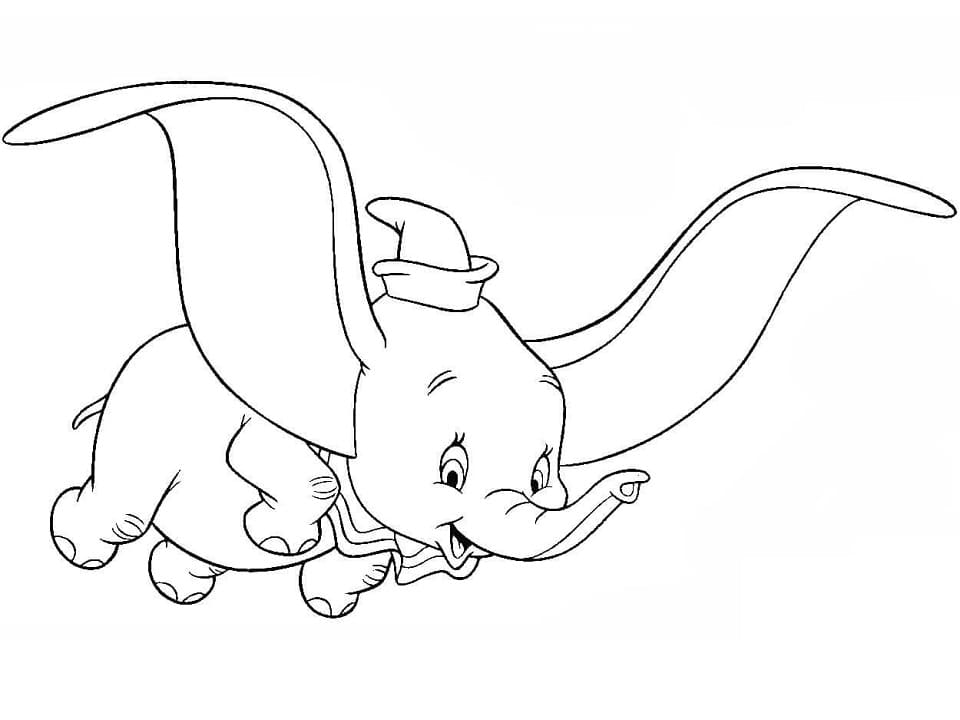 Coloriage Dumbo Volant