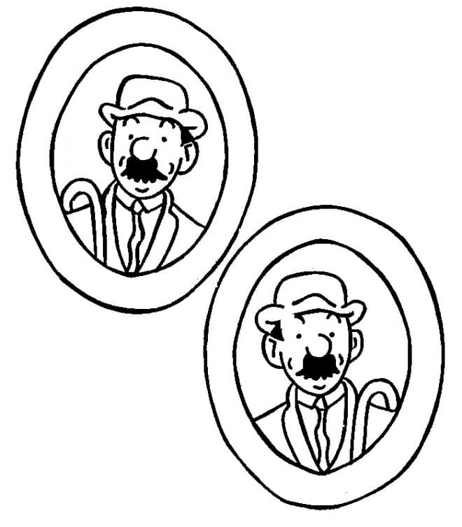 Dupond et Dupont de Aventures de Tintin coloring page