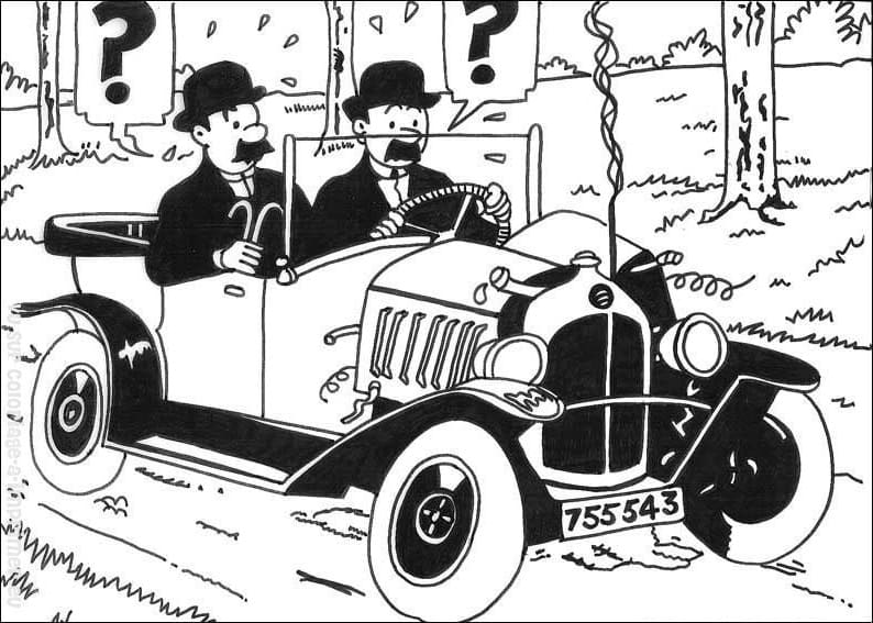 Dupond et Dupont de Tintin coloring page