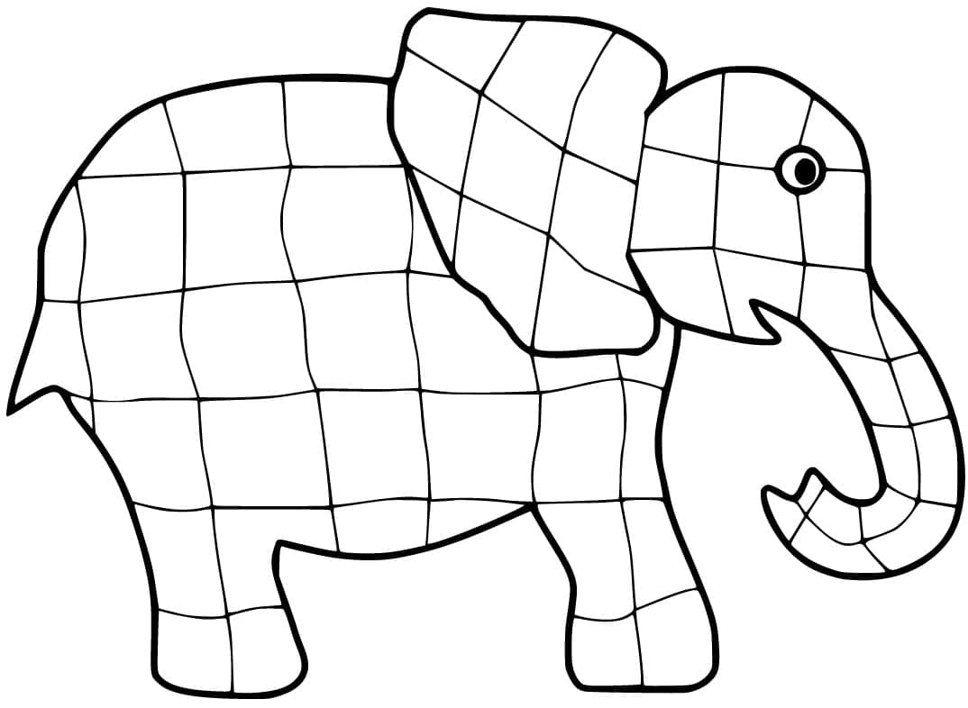 Coloriage Elmer Elefante
