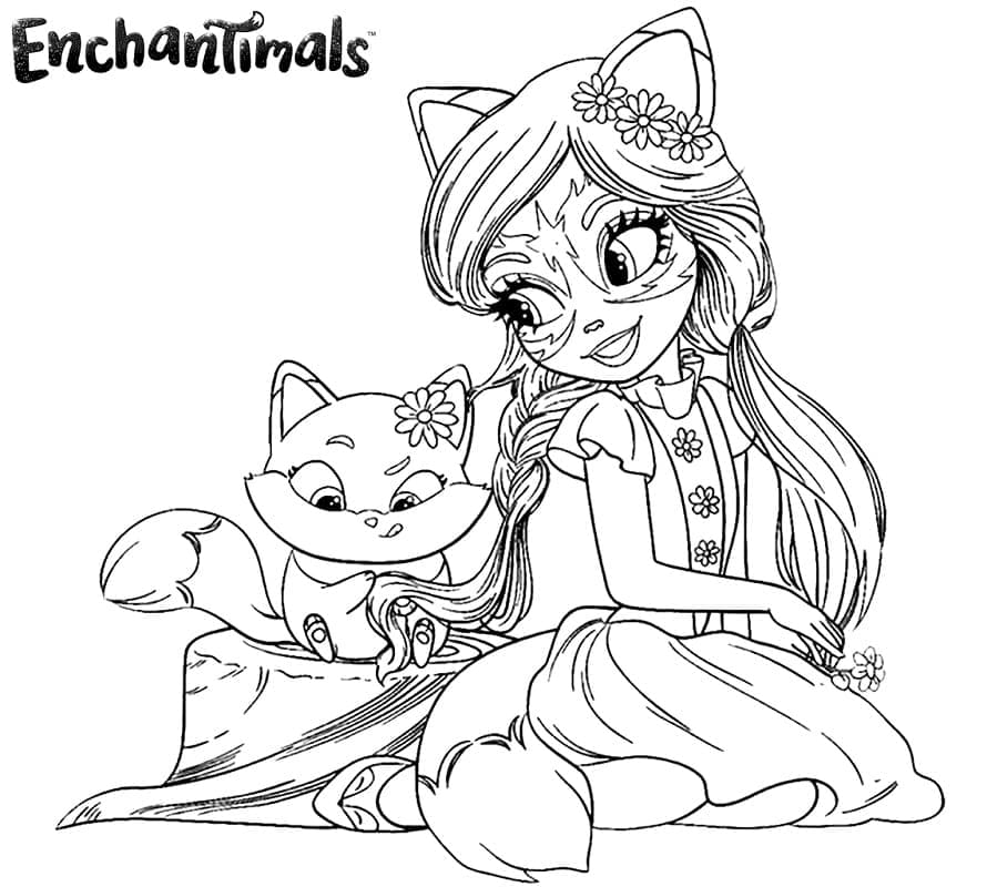 Enchantimals Felicity et Flick coloring page