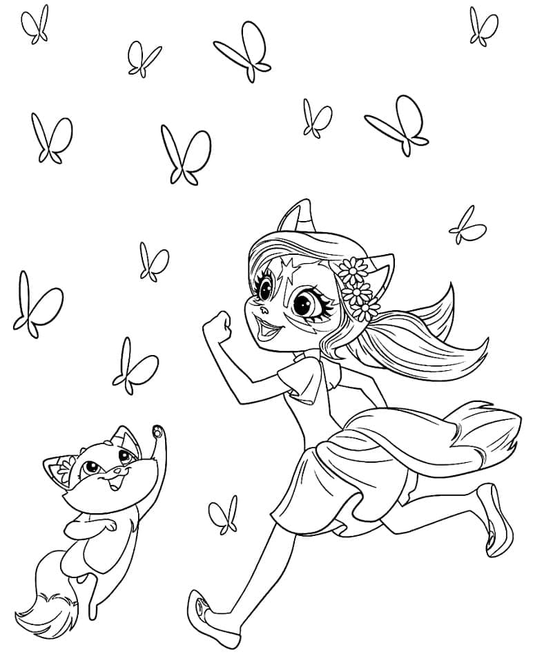 Coloriage Enchantimals Flick et Felicity