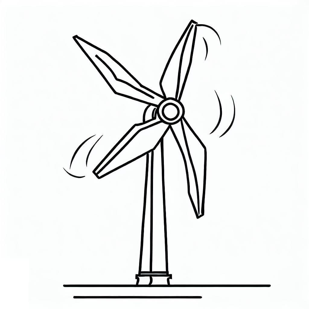 Eolienne Facile coloring page