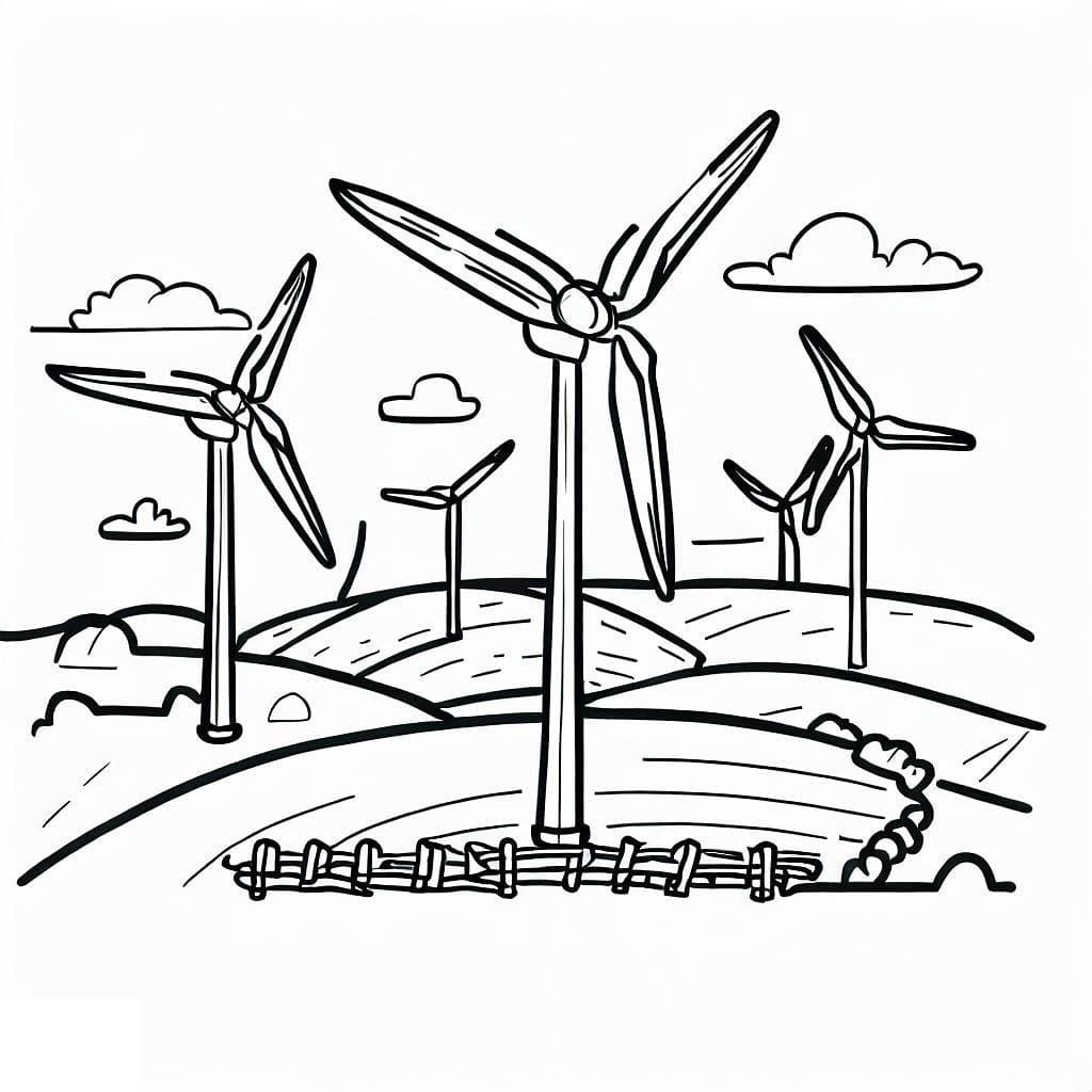 Éoliennes Gratuit coloring page