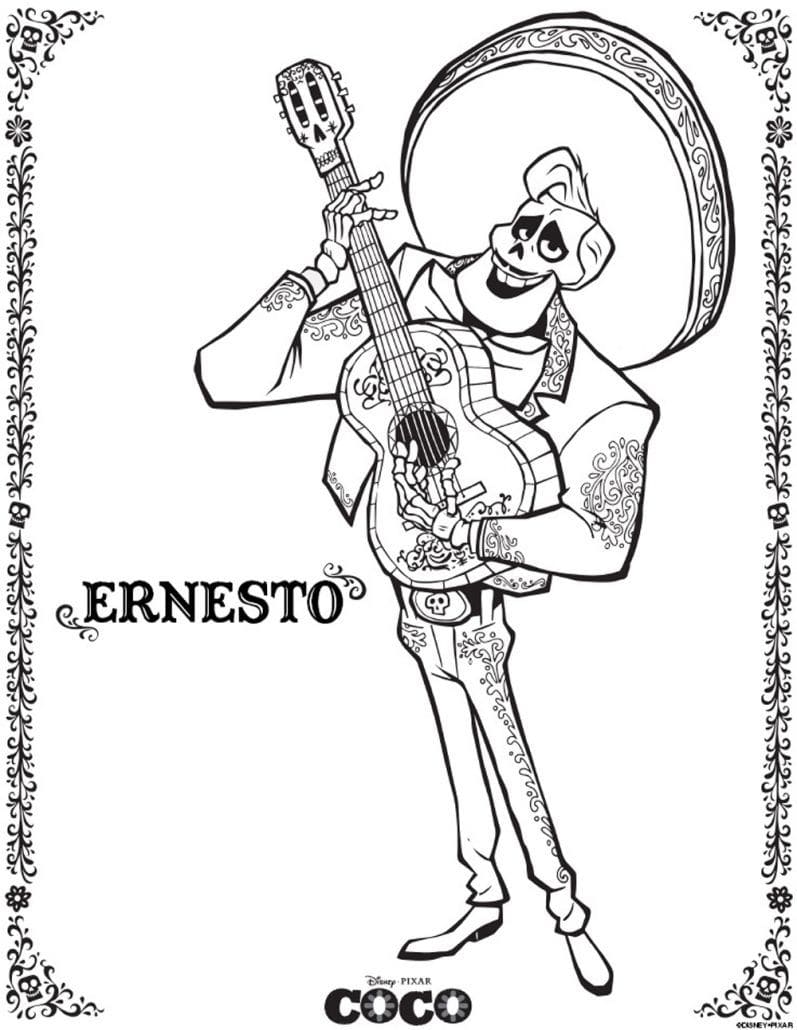 Ernesto De La Cruz de Coco coloring page