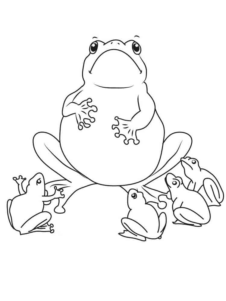 Coloriage Famille Grenouille