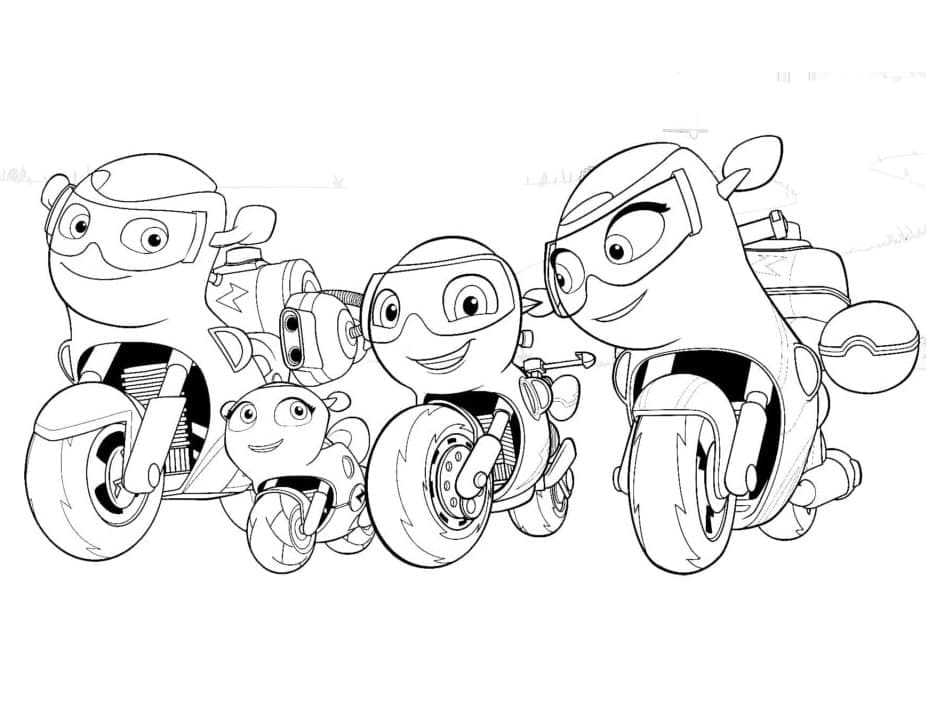 Coloriage Famille Ricky Zoom