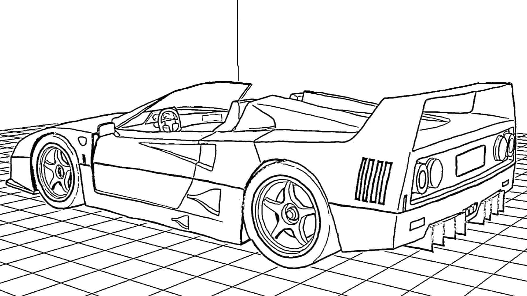 Coloriage Ferrari F40 LM