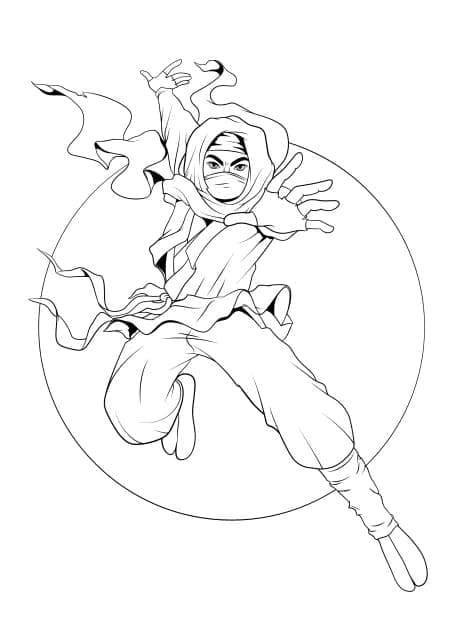 Fille Ninja coloring page