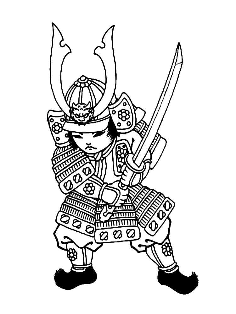 Garçon Samouraï coloring page