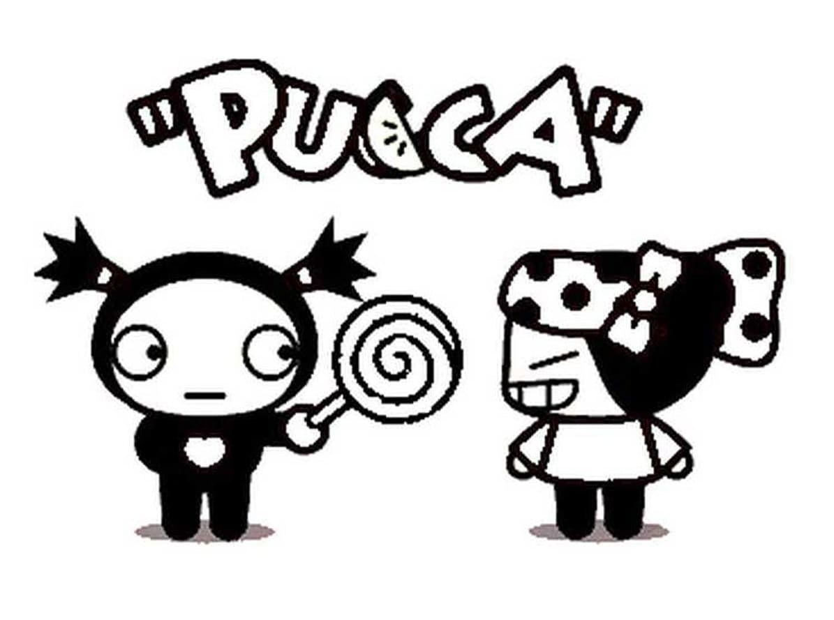 Garu et Pucca coloring page