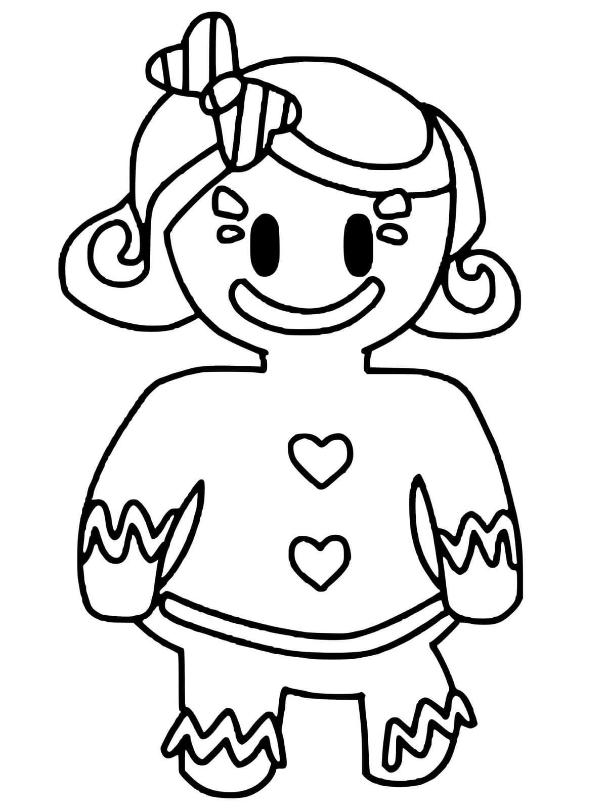 Gingerbread Gal de Stumble Guys coloring page