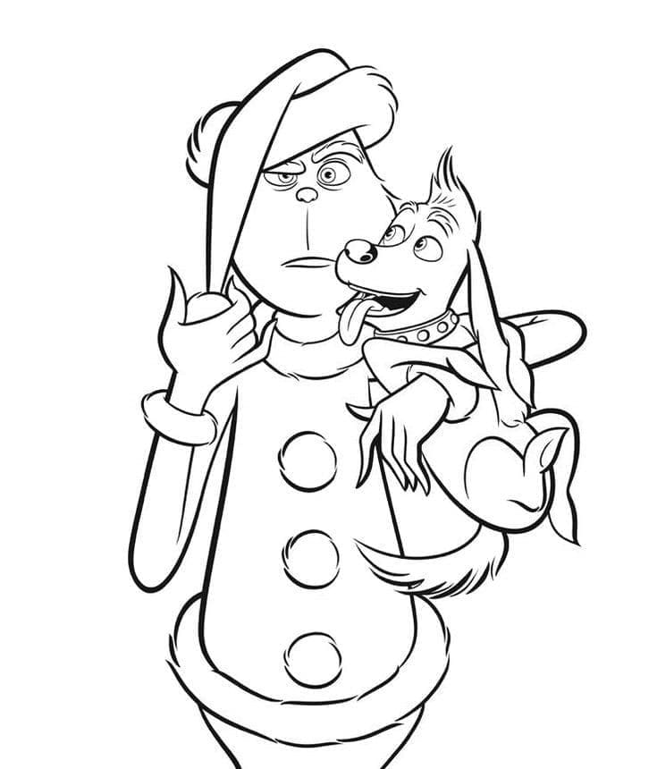 Coloriage Grinch Avec Son Chien T l charger Et Imprimer Gratuit Sur 