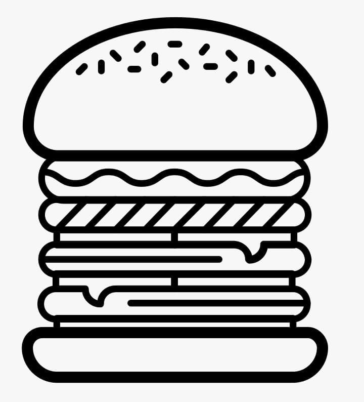 Coloriage Gros Hamburger