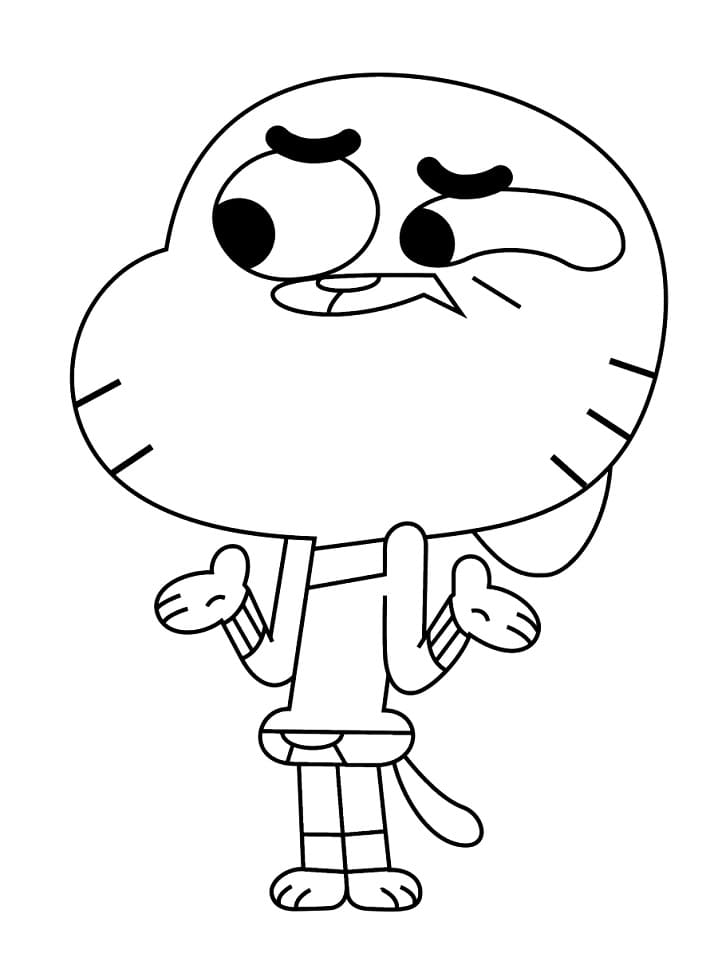 Coloriage Gumball Confus
