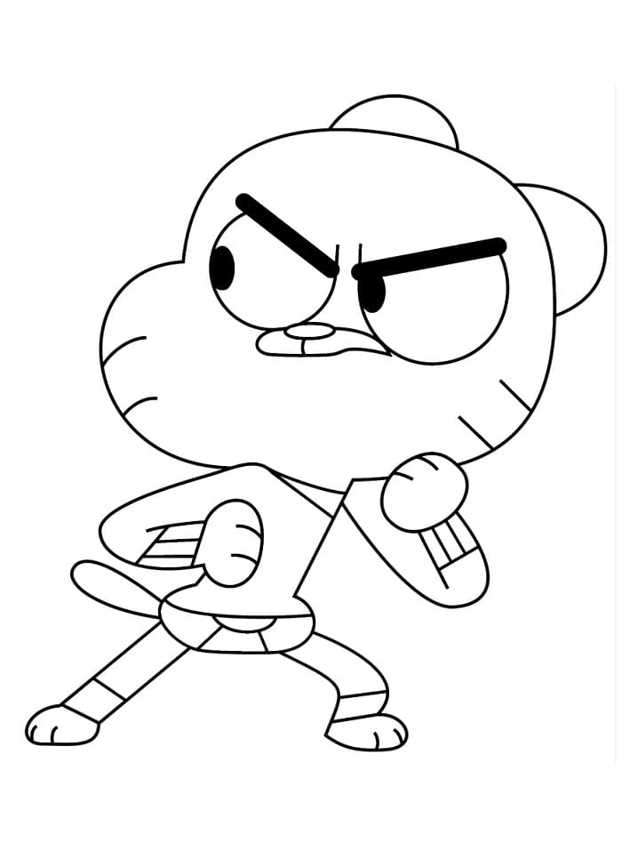 Gumball en Colère coloring page