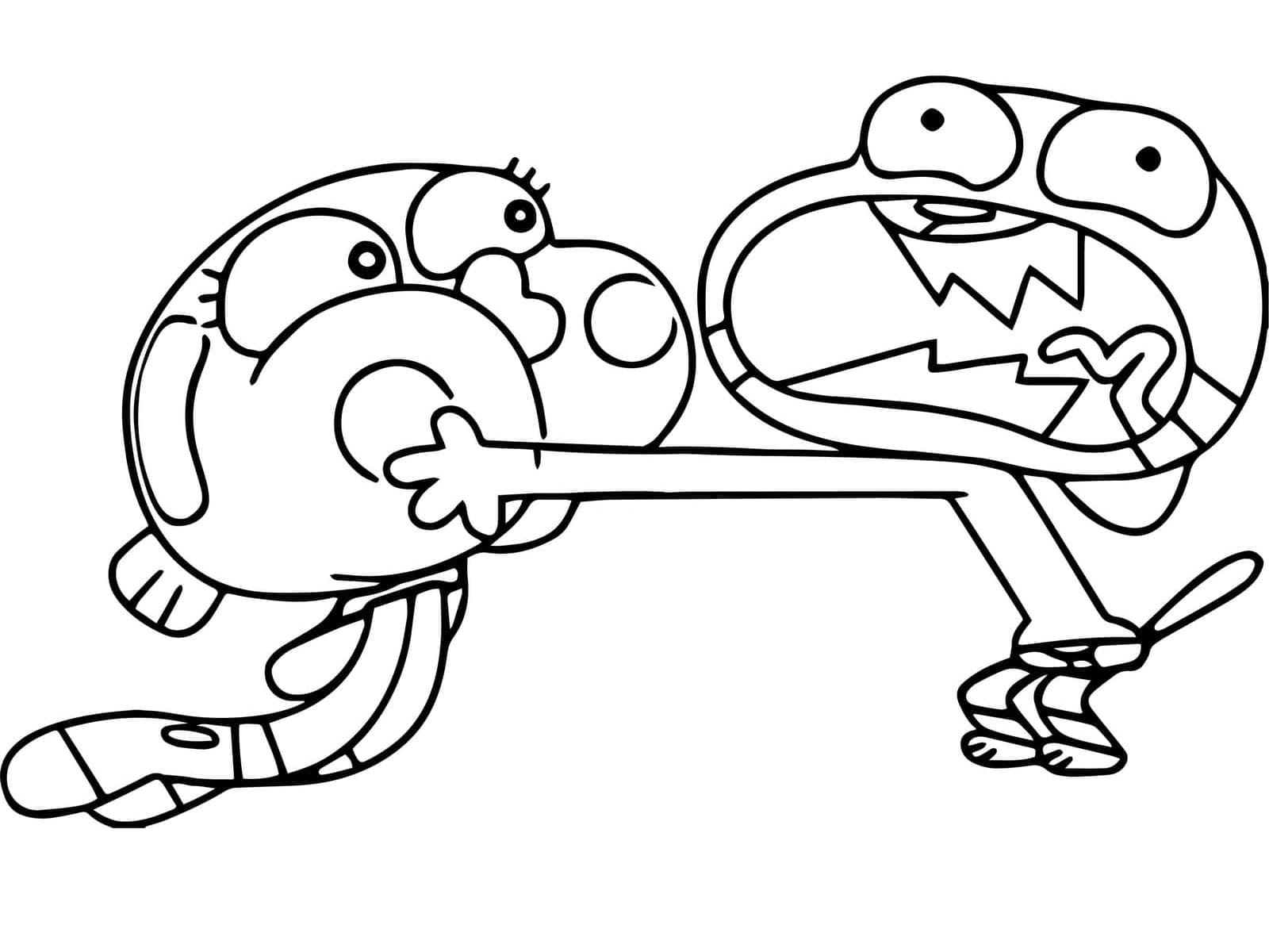 Gumball et Darwin Drôles coloring page