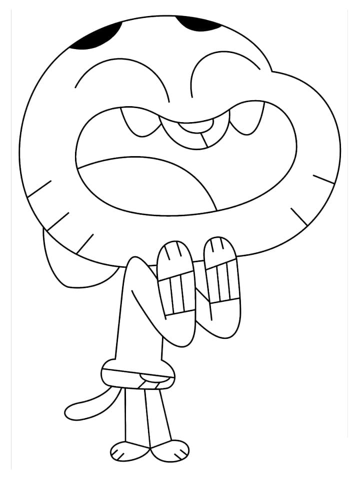 Gumball Heureux coloring page