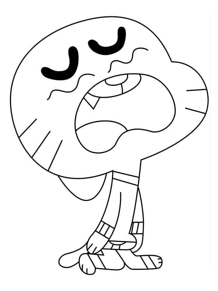 Gumball Qui Pleure coloring page
