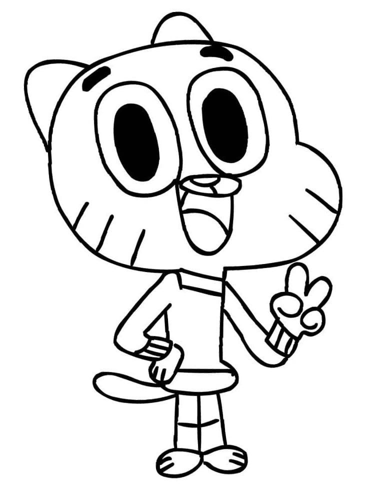 Coloriage Gumball Souriant