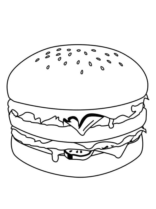 Hamburger Gratuit Pour les Enfants coloring page