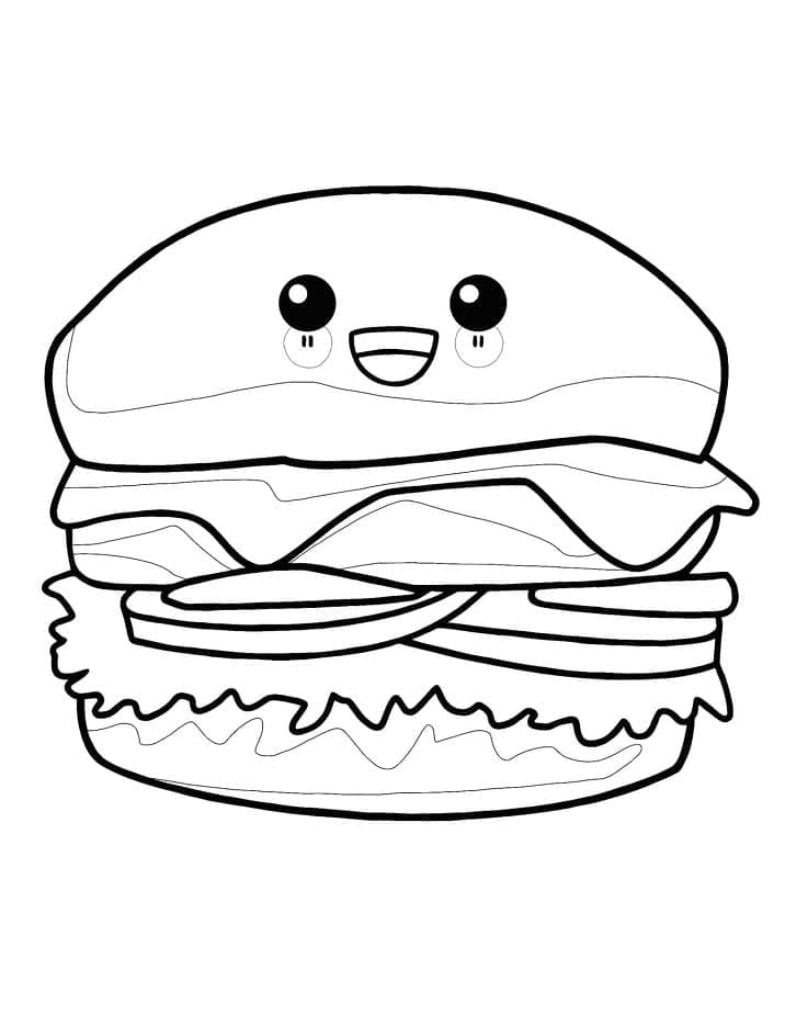 Coloriage Hamburger Mignon