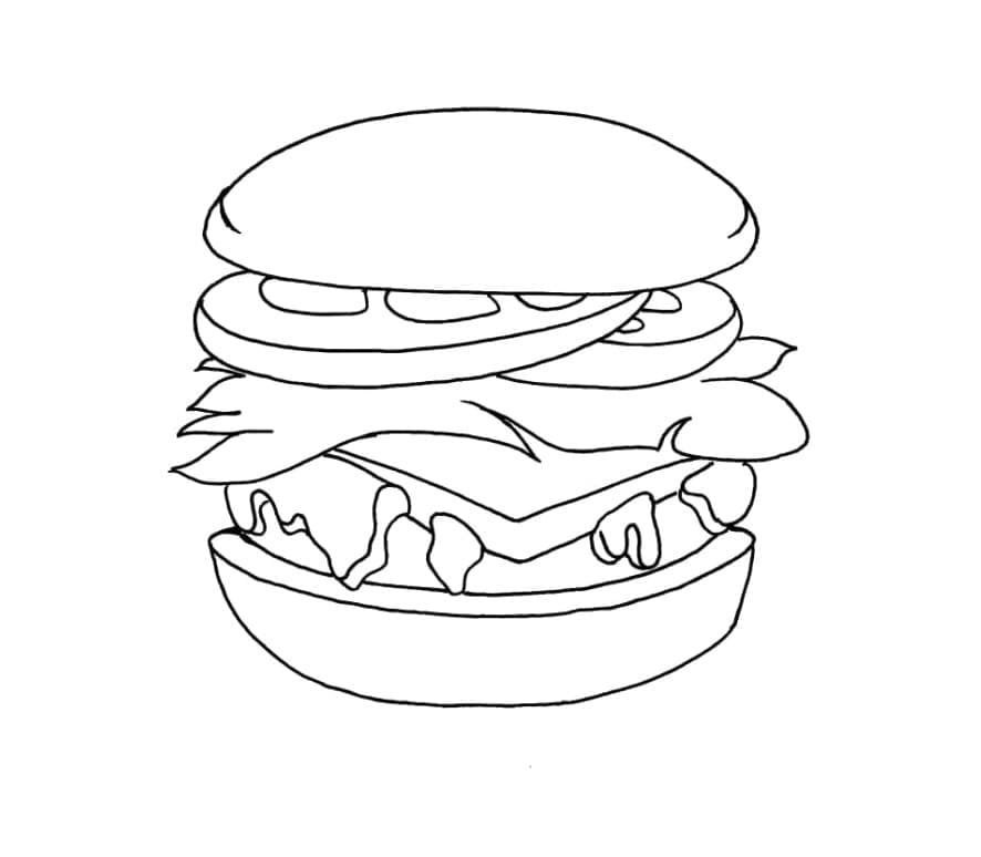 Hamburger Pour Enfants coloring page