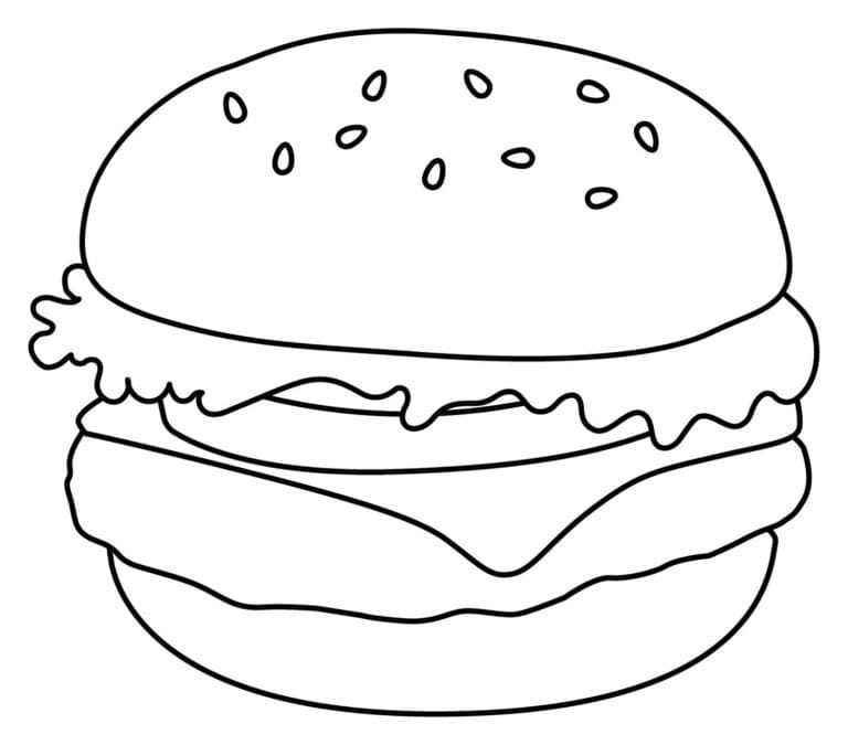Coloriage Hamburger Savoureux