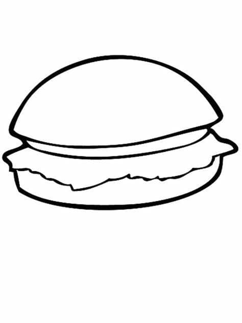 Hamburger Simple coloring page