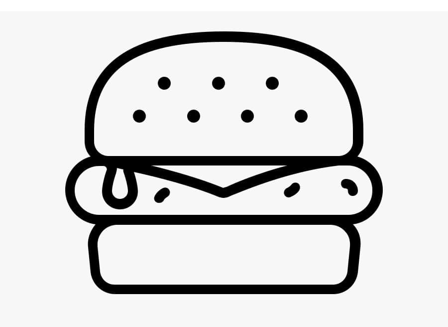 Hamburger Très Facile coloring page