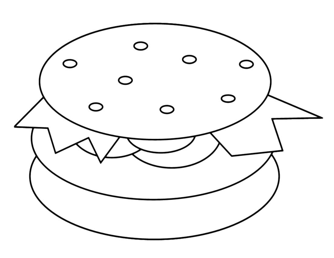 Coloriage Hamburger Très Simple