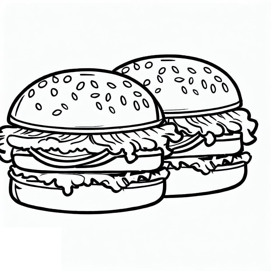 Hamburgers Savoureux coloring page