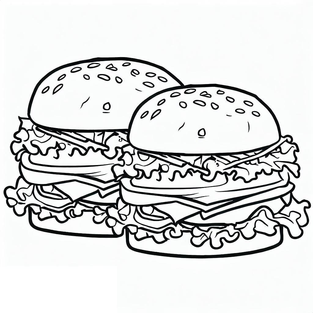 Hamburgers coloring page