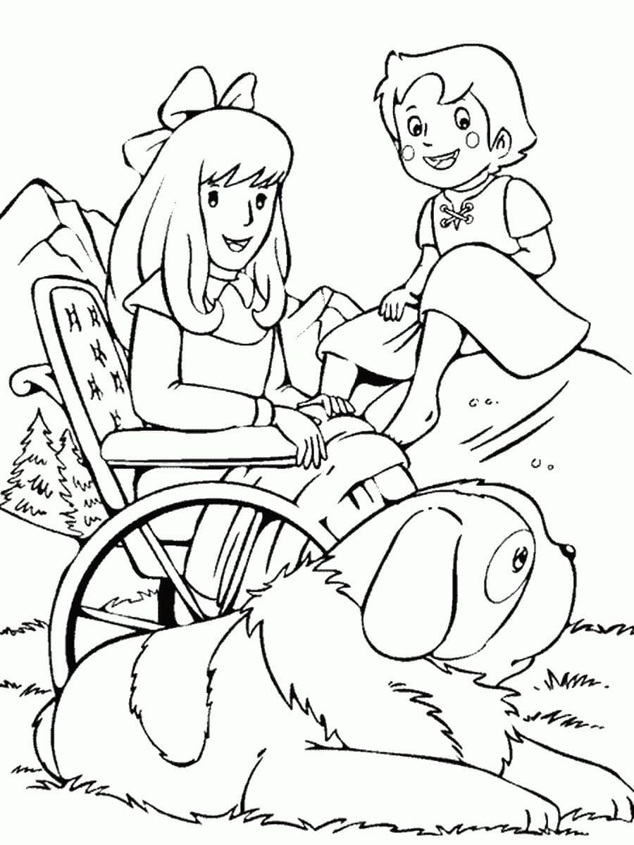 Heidi, Claire et Hercule coloring page