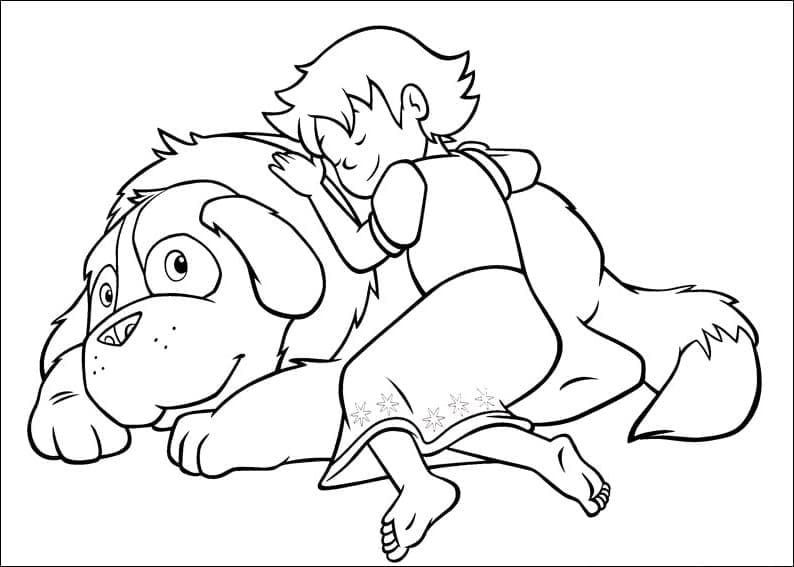 Heidi et Hercule coloring page