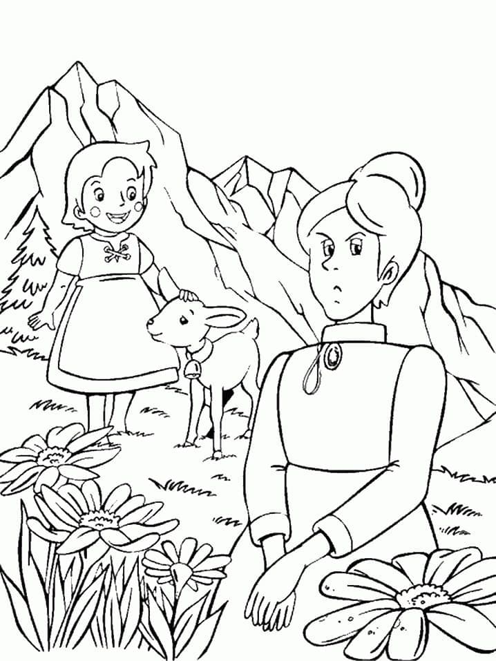 Heidi et Mlle Rougemont coloring page