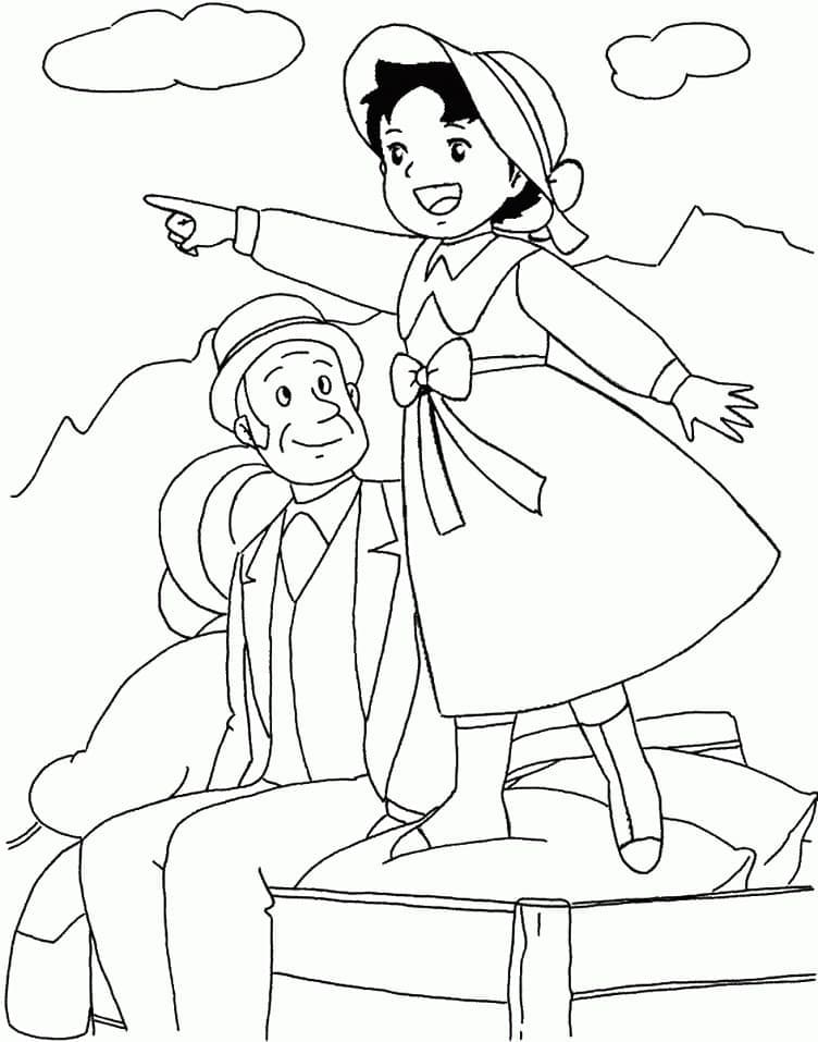 Heidi et Sébastien coloring page