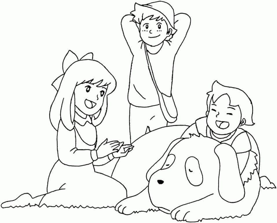 Heidi et Ses Amis coloring page