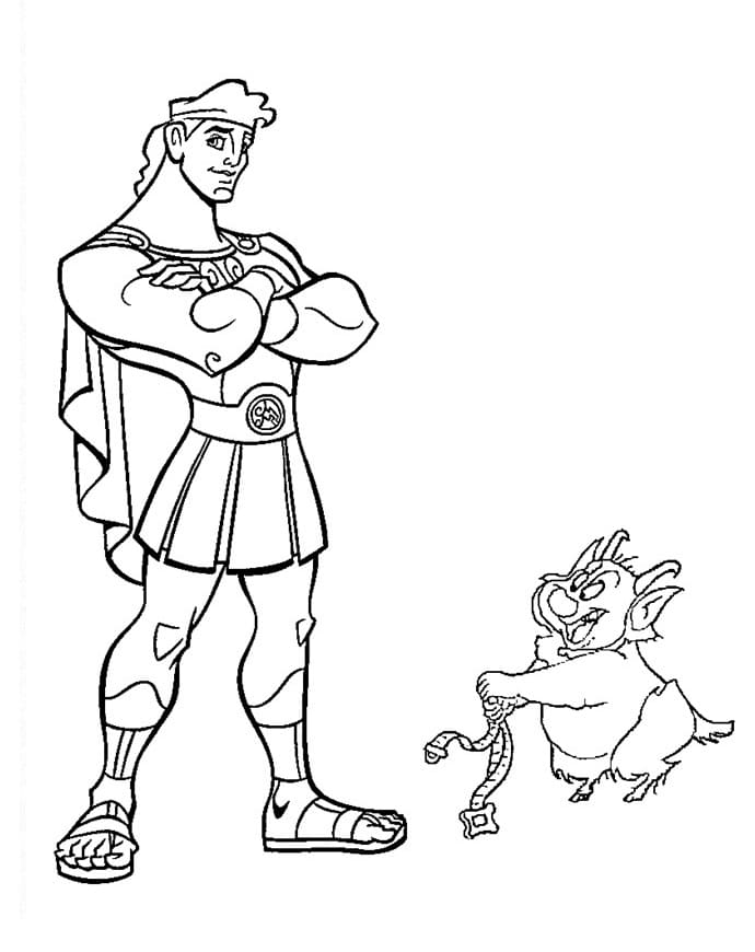 Coloriage Hercule avec Philoctète
