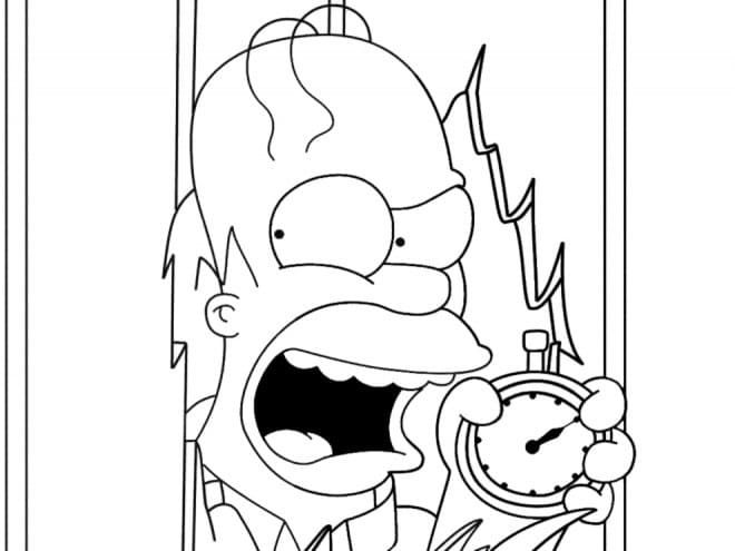 Coloriage Homer Simpson Effrayant