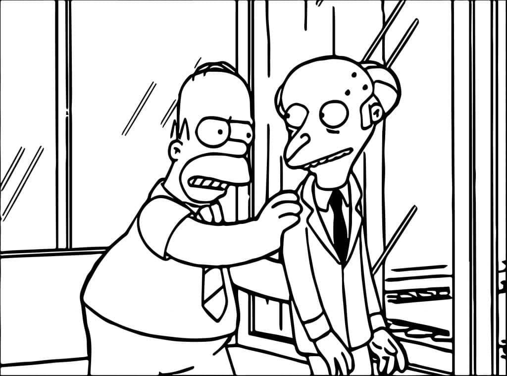 Coloriage Homer Simpson et Charles