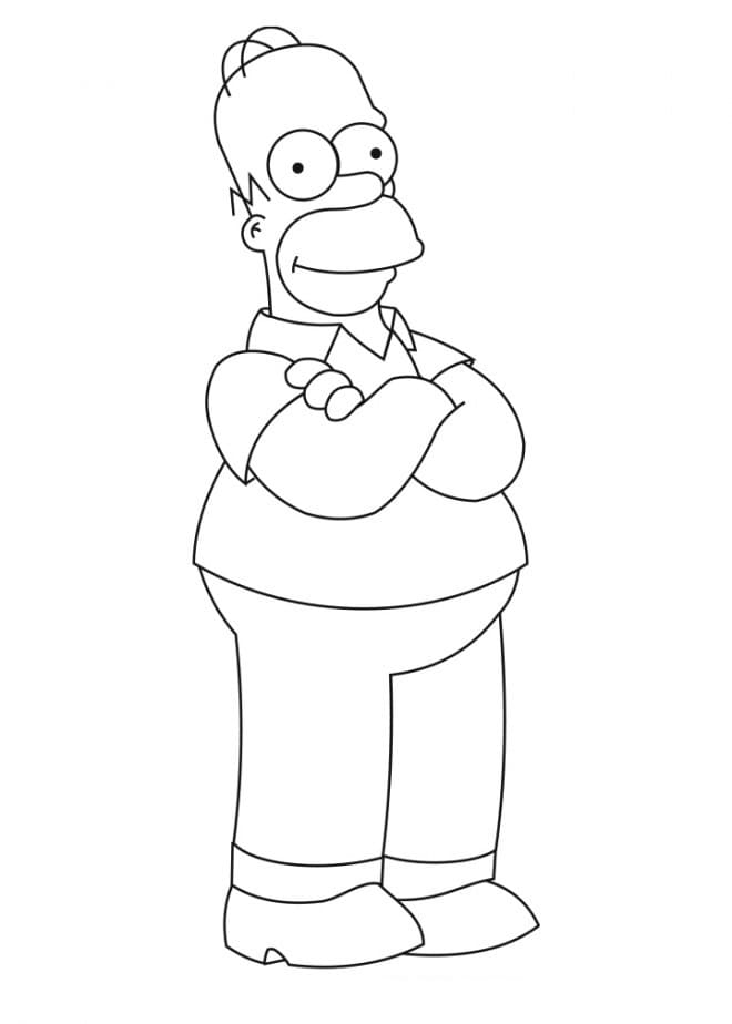 Coloriage Homer Simpson Souriant