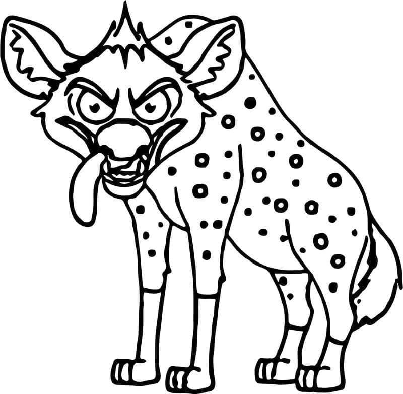 Coloriage Hyène de Dessin Animé