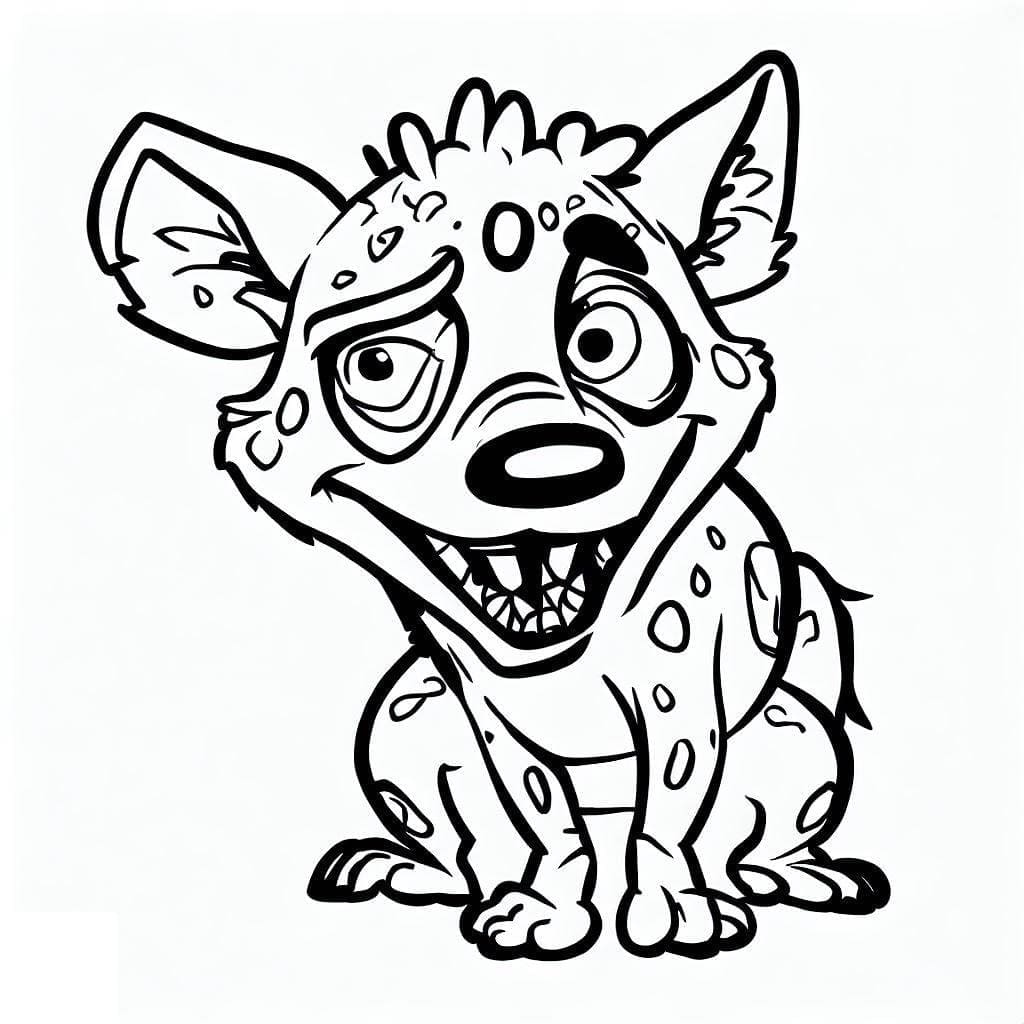 Coloriage Hyène Drôle