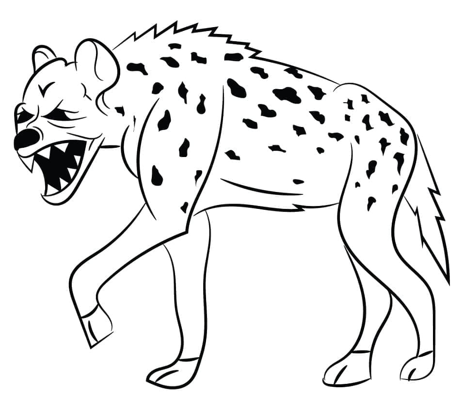 Coloriage Hyène Effrayante