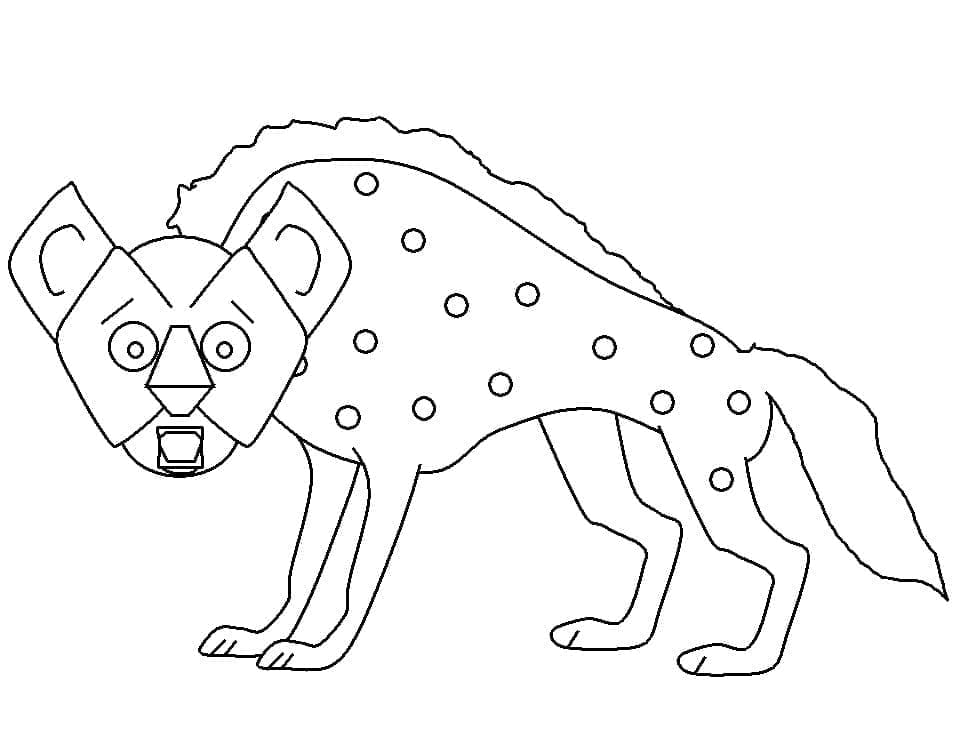 Coloriage Hyène Simple
